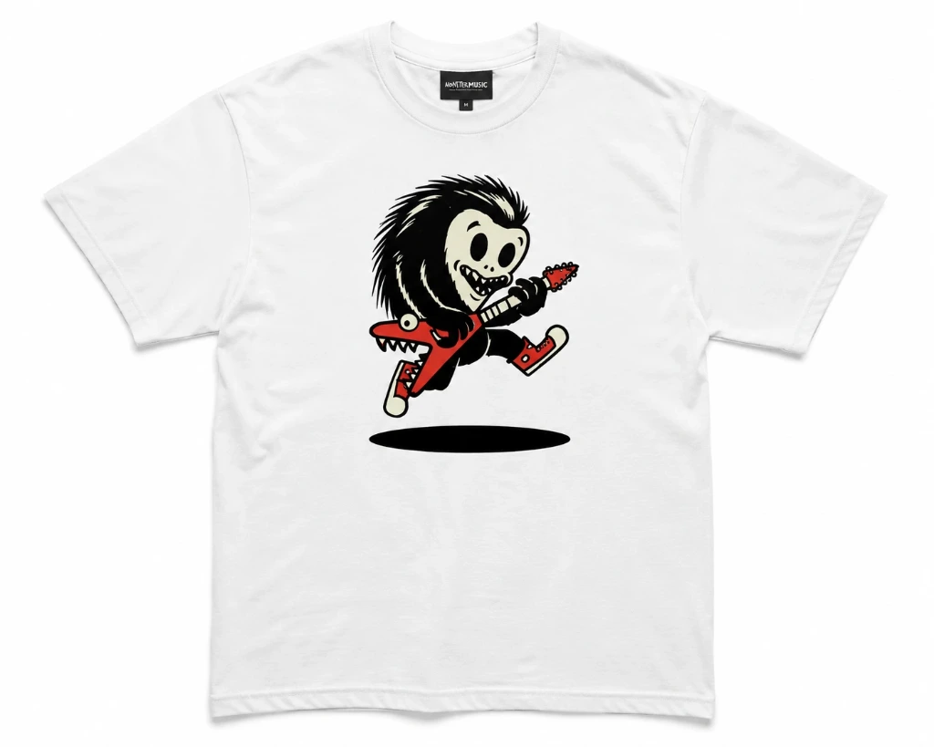 White T-Shirt Guitar (S)